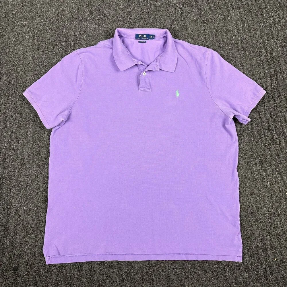 Ralph Lauren Men's Polo Shirt Classic Fit Purple Casual Polo Size 2XL XXL